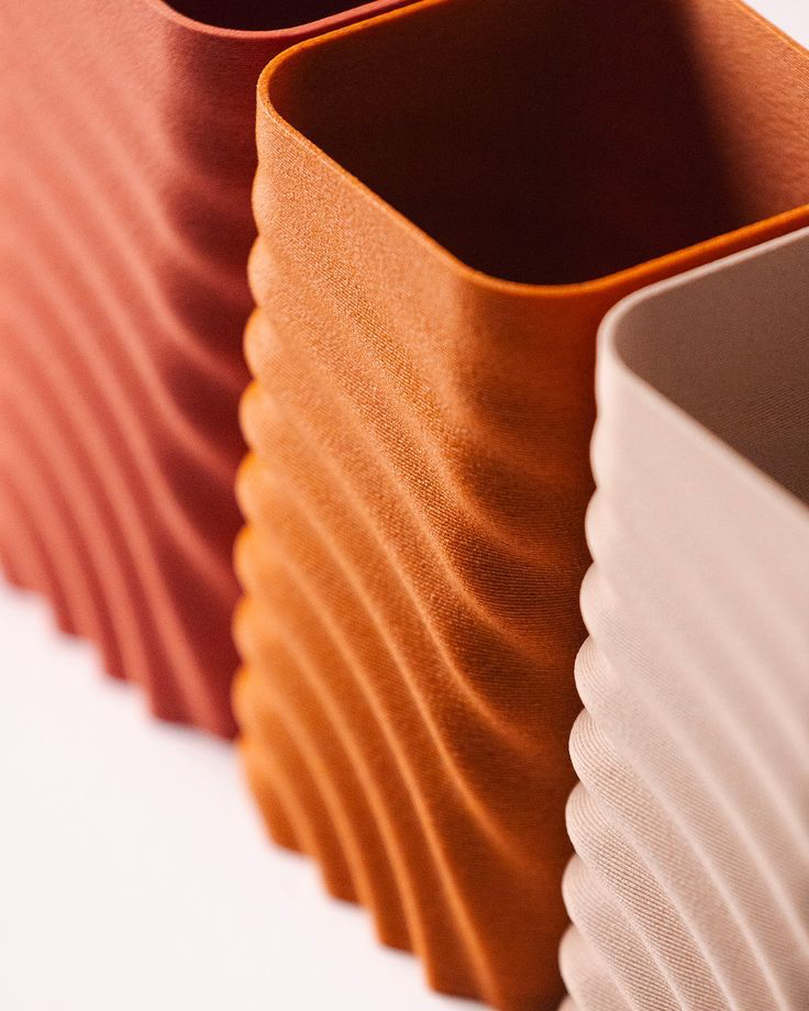 Close-up of additive-manufactured vessels